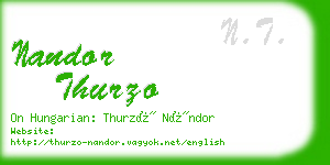 nandor thurzo business card